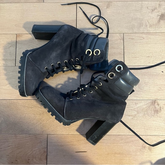 Stuart Weitzman Lace-Up Ankle Boots - Picture 1 of 3